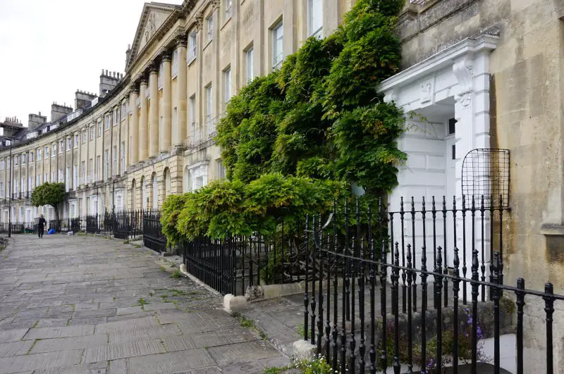 The curved row of town houses on Camden Crescent in Bath