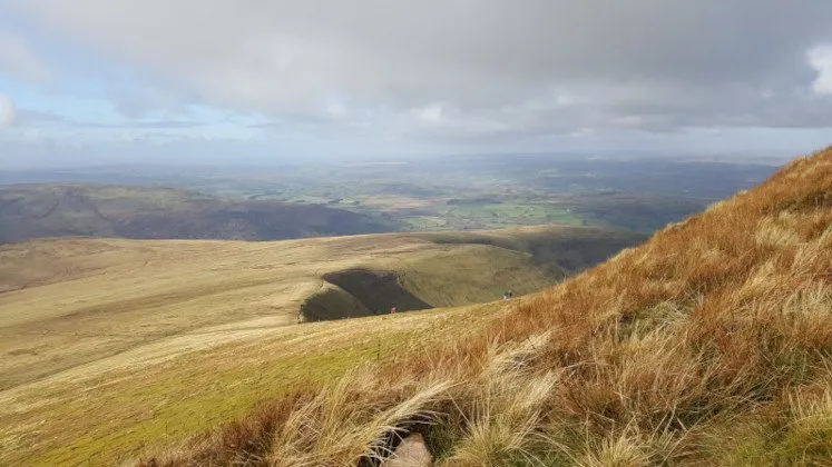 Walkers hiking up Pen y Fan