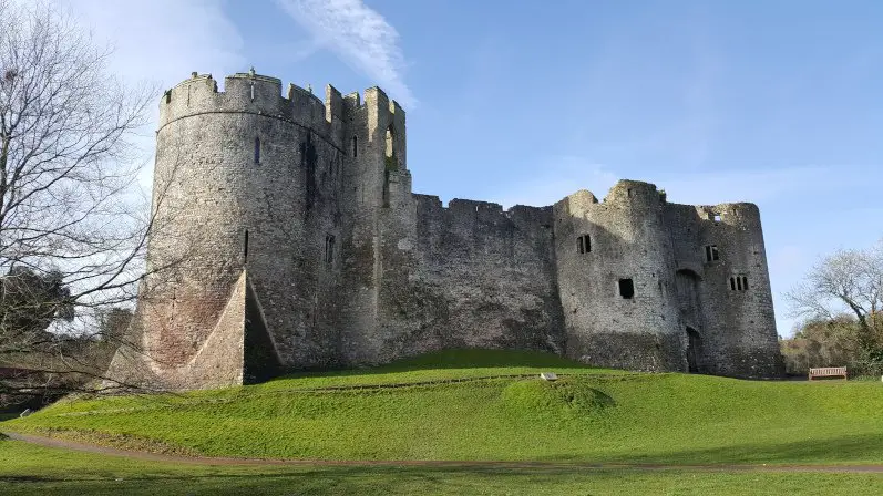 The imposing Chepstow Castle