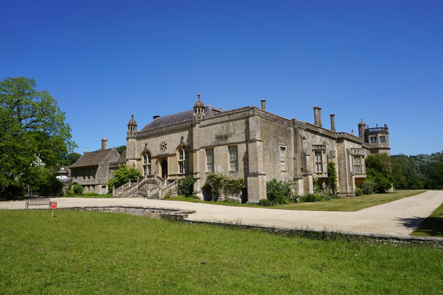 The majestic architecture of Lacock Abbey near Bath