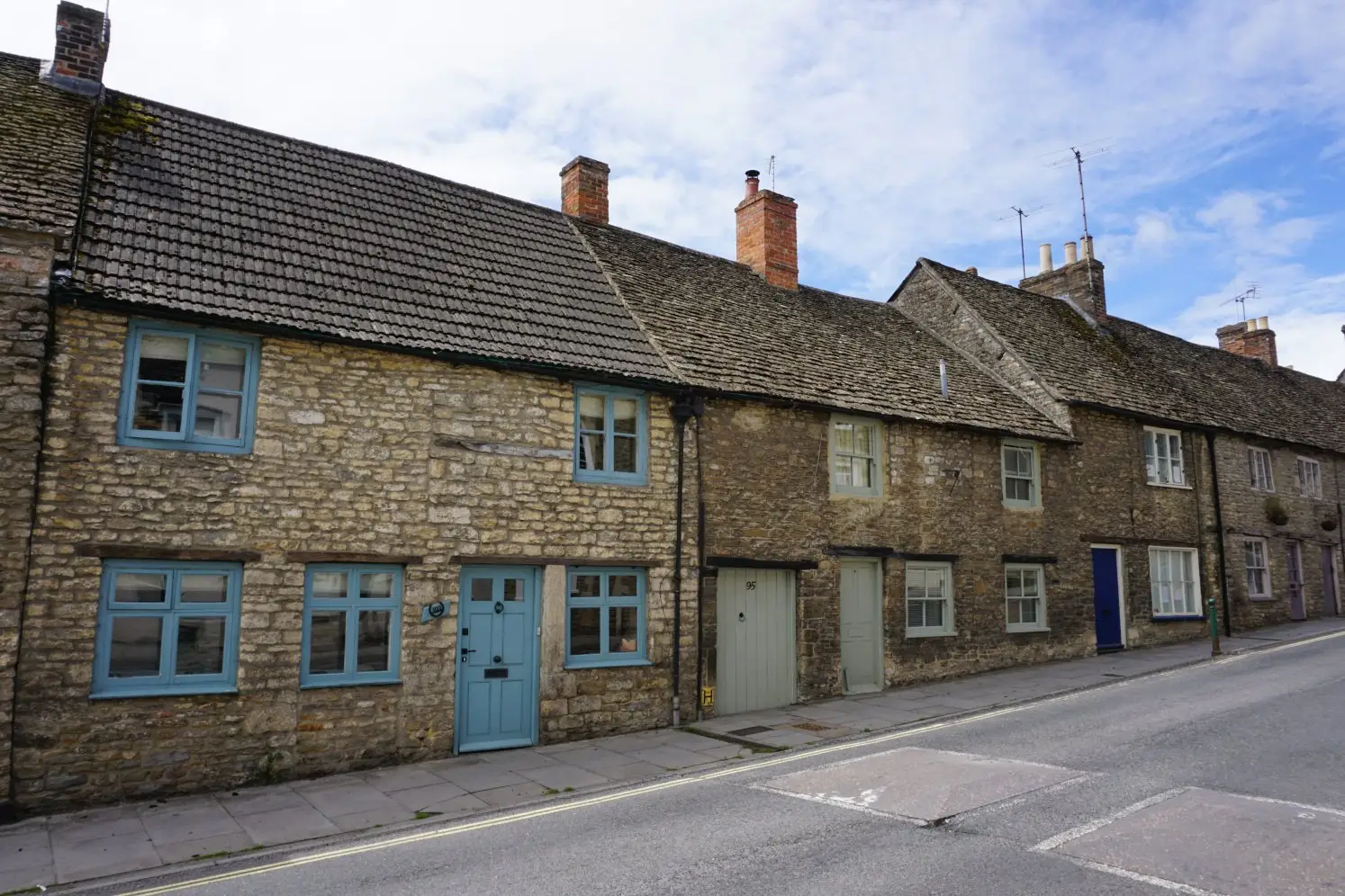 Quaint Cotswold cottages in Malmesbury