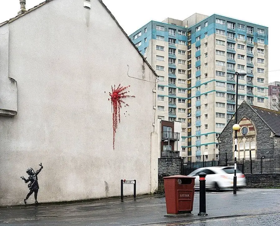 Banksy's graffiti Valentine's Day