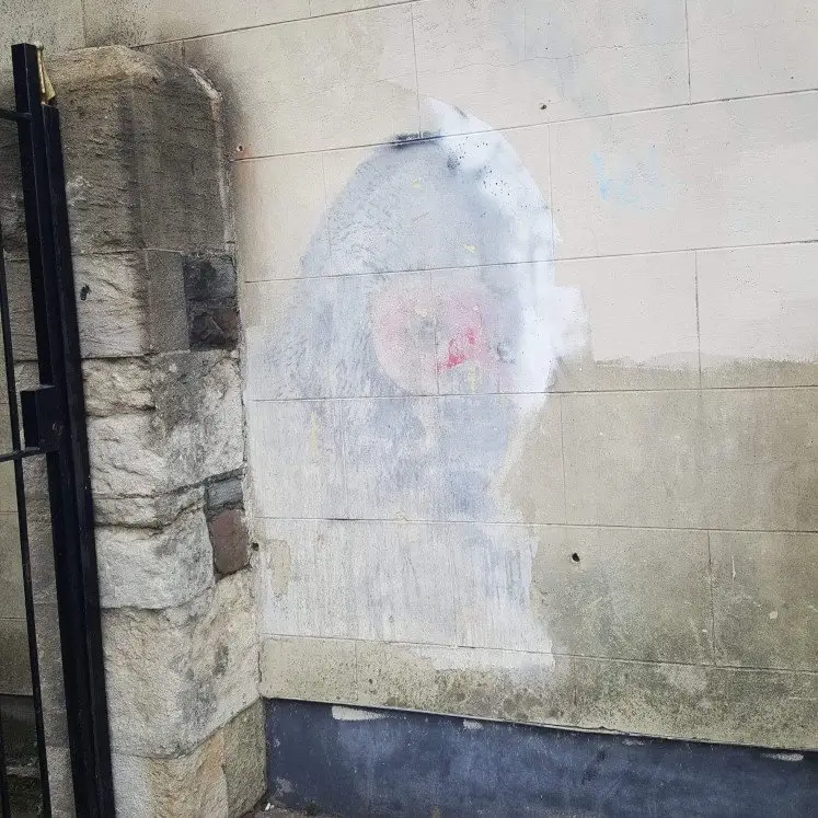 Banksy graffiti in Bristol Masked Gorilla