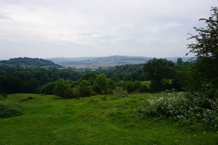 Views of the Bath valley and surrounding hills on the Bath Skyline walk