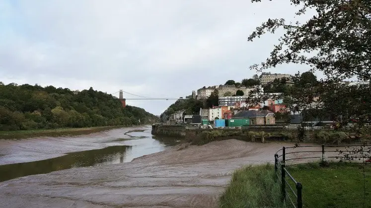 View of Clifton Suspension Bridge and Clifton from Spike Island