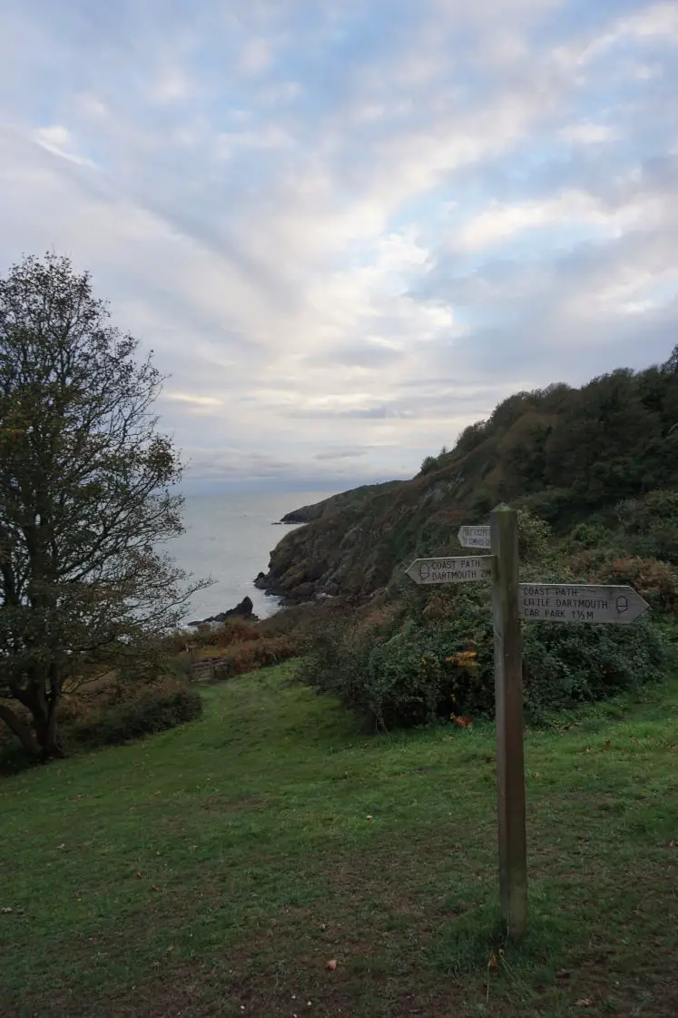 Devon coast on South West coastal path near Dartmouth