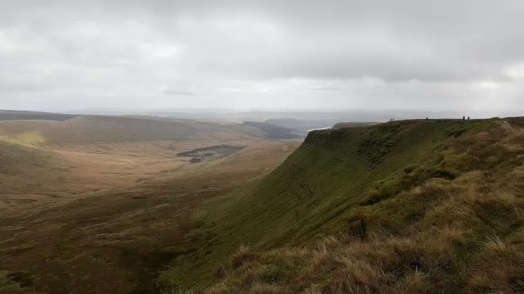 View of the Graig Fan Ddu Ridge and Neuadd valley on the Horseshoe Ridge hike in the Brecon Beacons