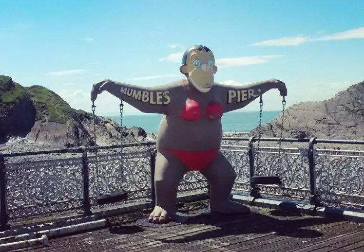 Nansi the Gorilla Statue of Swansea's Mumbles Pier