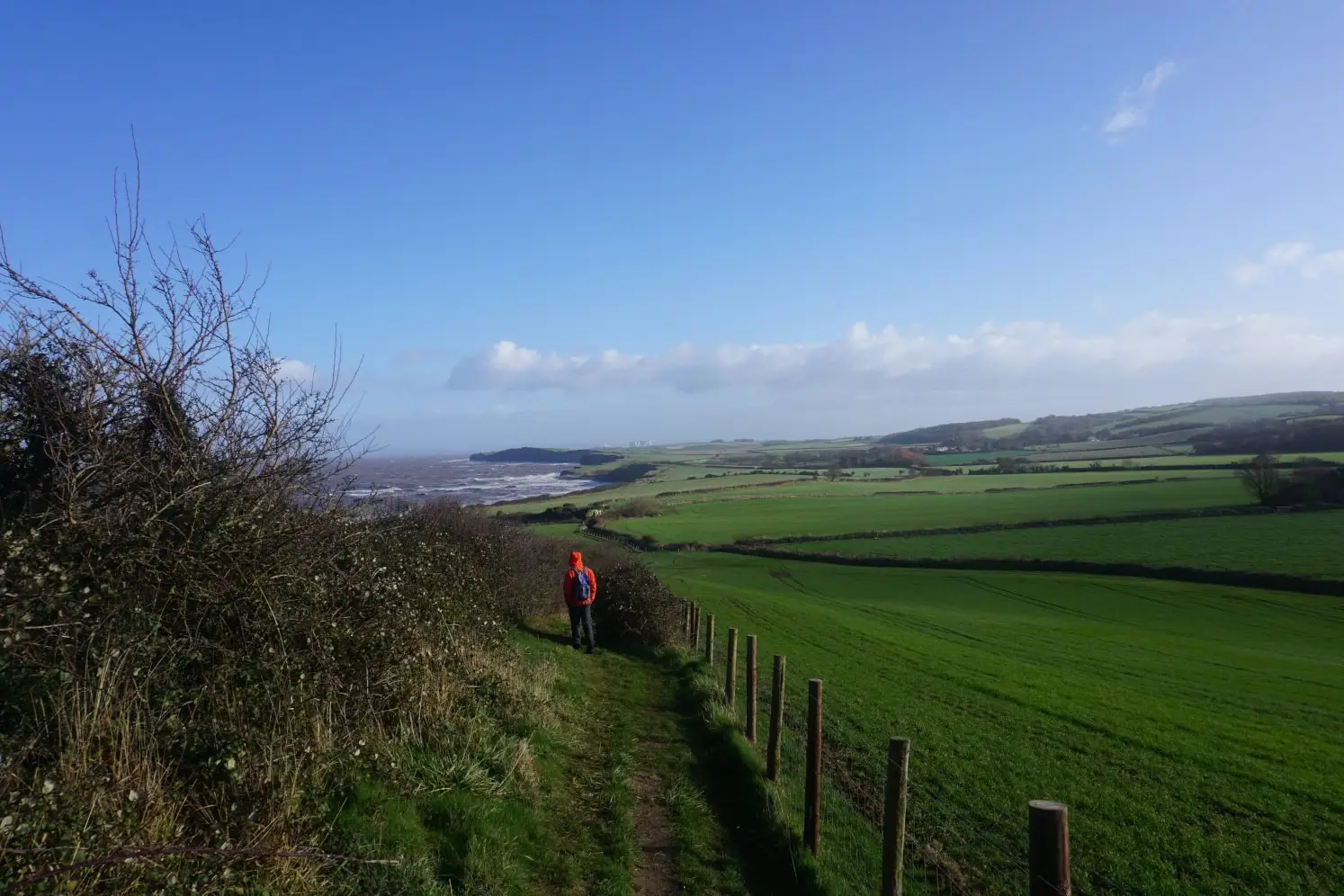 Views of coastal path, hills and sea on Kilve and East Quantoxhead walk