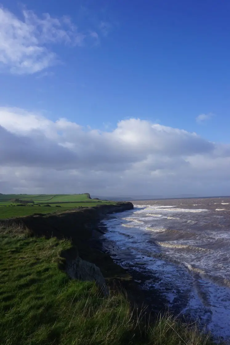 Arresting cliffs and crashing waves along the Quantock Hills coastal path, enjoyed during the Kilve and East Quantoxhead walk