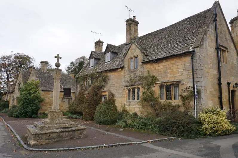 Village square in Stanton in North Cotswolds