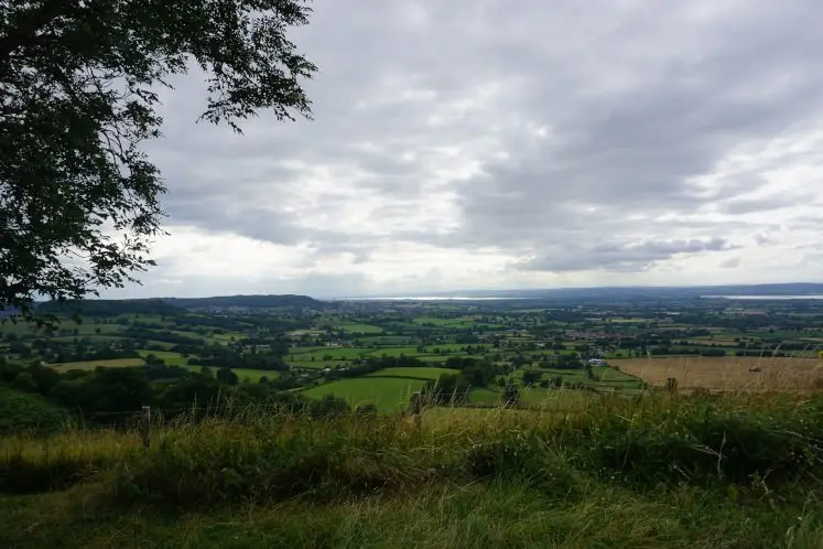 Breathtaking views of the Cotswold hills and Severn Valley from Coaley Peak