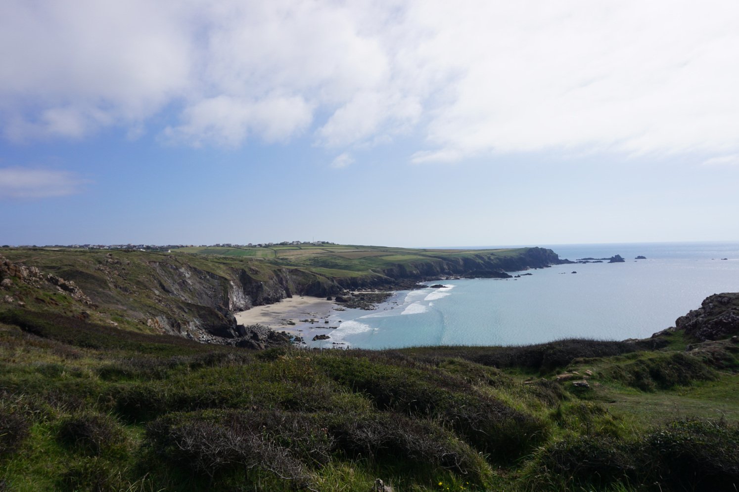 Beautiful and rugged cornish coast on the Lizard coastal walk