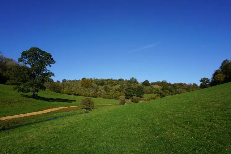 The secluded valley of Bagpath on the Ozleworth and Lasborough walk