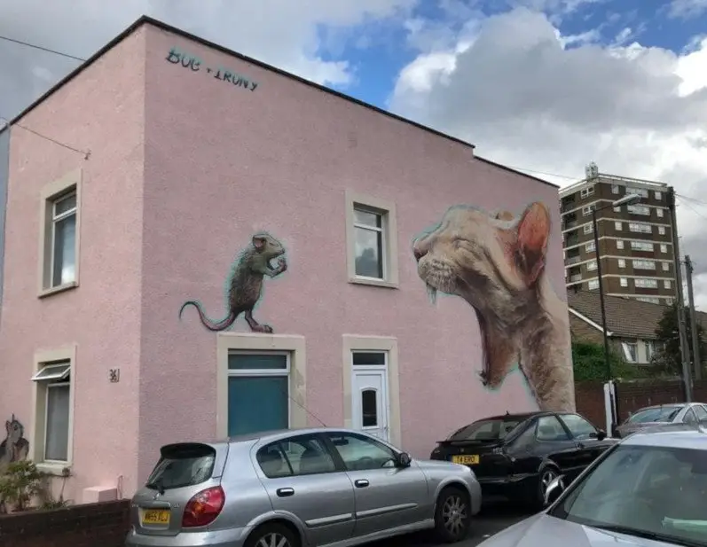 Painted mural from Bedminster's Upfest street art festival