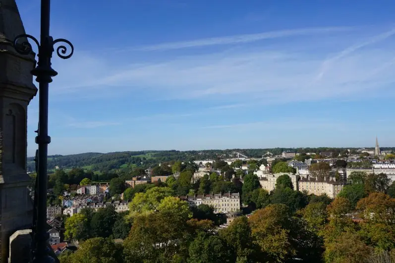 Views of Clifton Village from Cabot Tower in Brandon Hill