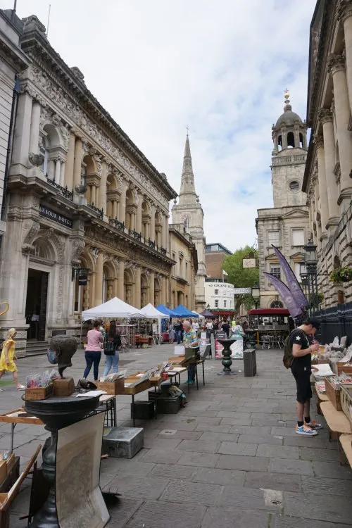 Street market in Corn Street in the Old City in Bristol