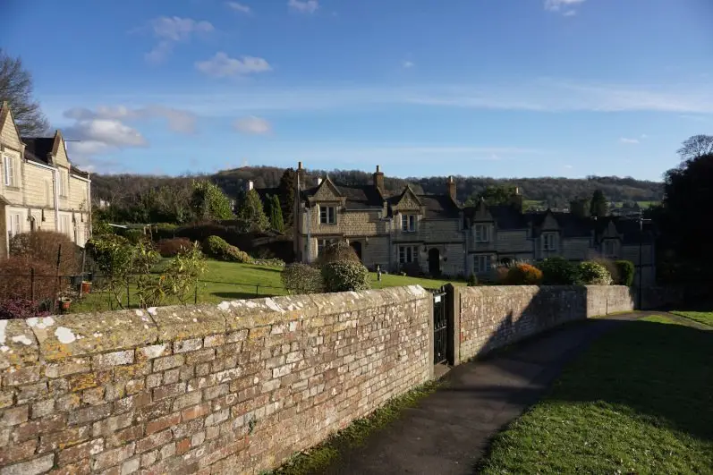 Cotswold cottages known as Bearpackers Almhouses in Wotton-under-Edge