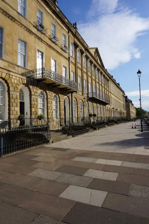 Great Pulteney Street's terraced townhouses bathed in a golden light