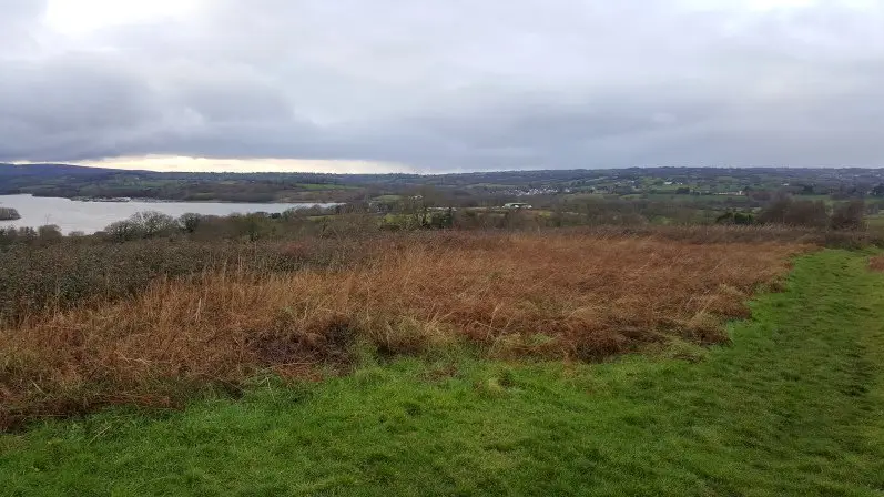 Views of the Chew Valley and Chew Valley Lake and surrounding Somerset Hills from Knowle Hill