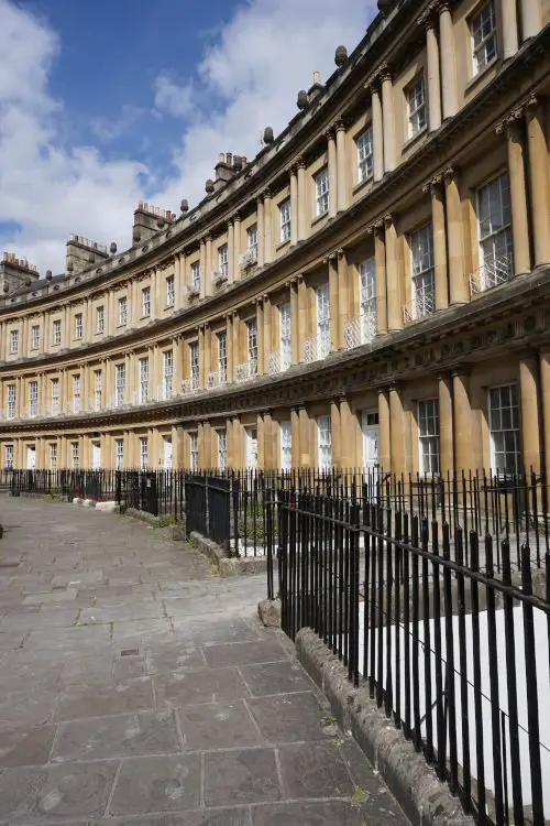 The arresting architecture of the Circus, a famous landmark in Bath and a stop in the Bath walking tour