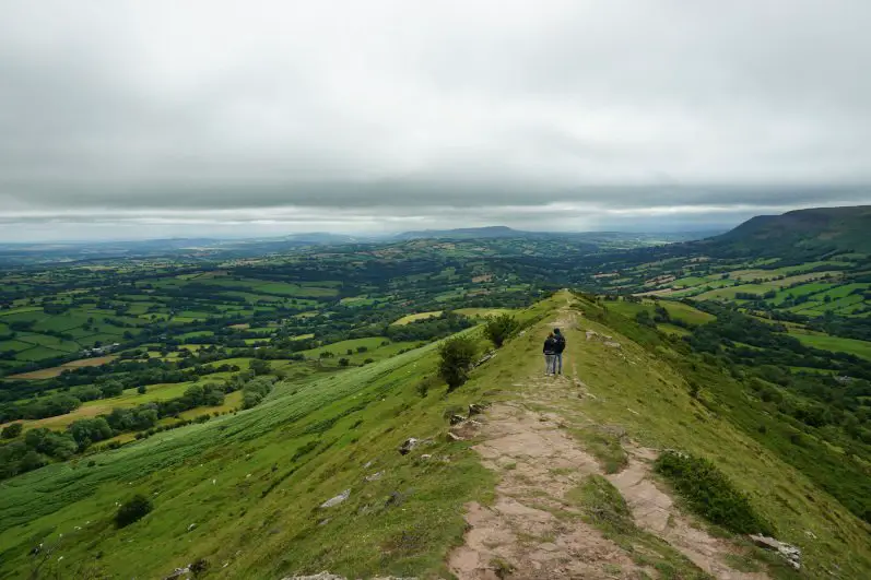 Walking along the Cat's Back to Black Hill in the Brecon Beacons