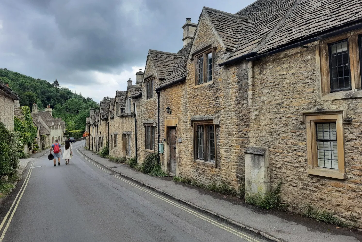Typical Cotswold cottages in the Castle Combe & Nettleton Mill walk